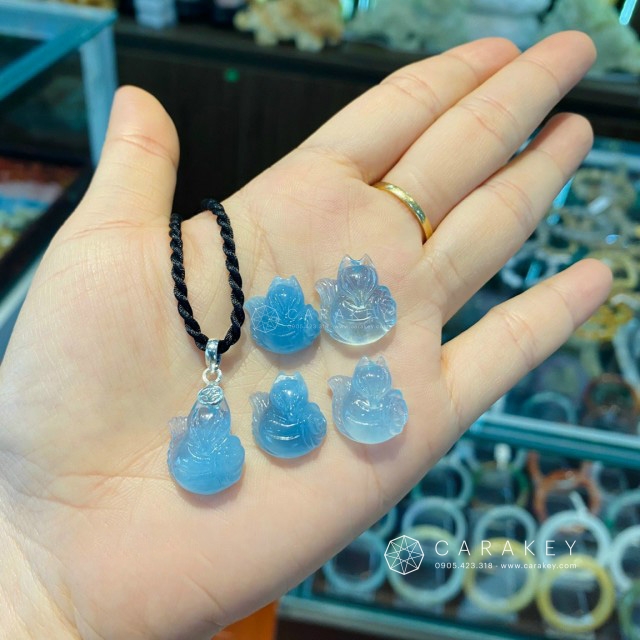 Mặt dây chuyền hồ ly đá aquamarine, Mặt dây chuyền đá quý, mặt dây chuyền hình túi tiền, mặt dây chuyền đá phong thủy, mặt dây chuyền đá thạch anh, mặt dây chuyền đá thạch anh tóc đen, mặt dây chuyền đá quý phong thủy