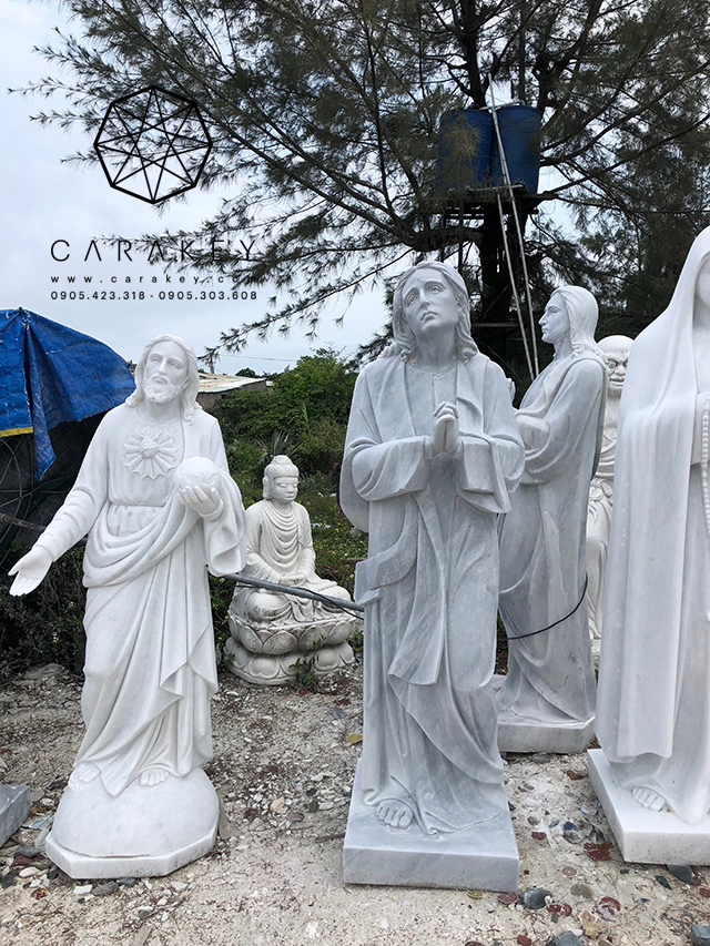 Tượng Chúa bằng đá non nước, tượng đá, tượng bằng đá non nước, tượng đá trắng non nước, tượng chú tiểu bằng đá, tượng chú tiểu đá non nước, tượng chú tiểu đá cẩm thạch trắng,  tượng đá nguyên khối, tượng chúa bằng đá, tượng chúa đá non nước